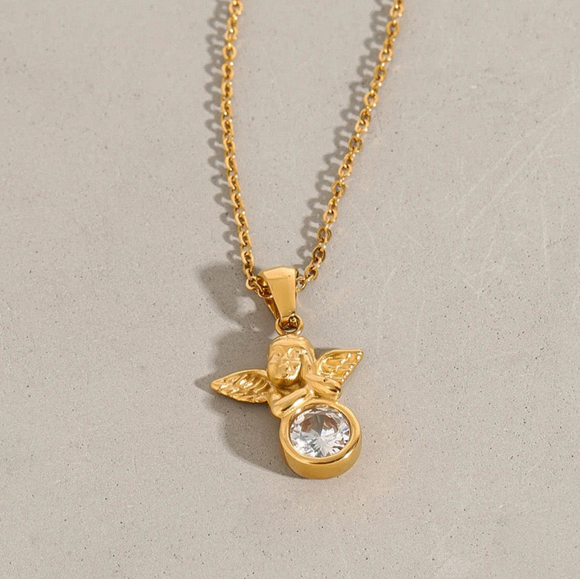 18K Gold Cupid Necklace