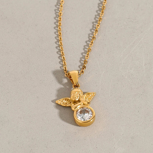 18K Gold Cupid Necklace