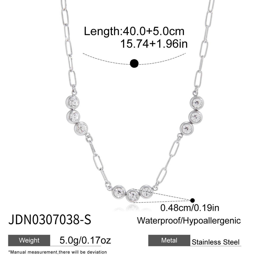18K Gold Pearl Talk Simple Paper Clip Chain Necklace