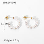 18K Gold Classic Pearl Huggie Earrings