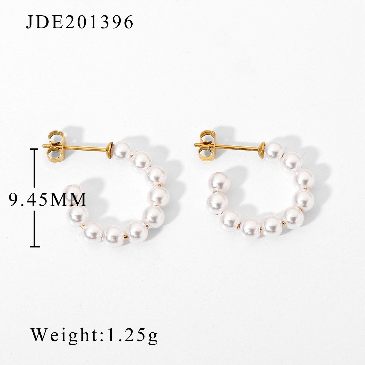 18K Gold Classic Pearl Huggie Earrings
