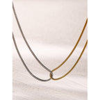 18K Gold Two Tone Interlocked Chain Necklace