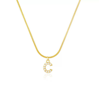 18K Gold Minimalist Glam Initial Necklace