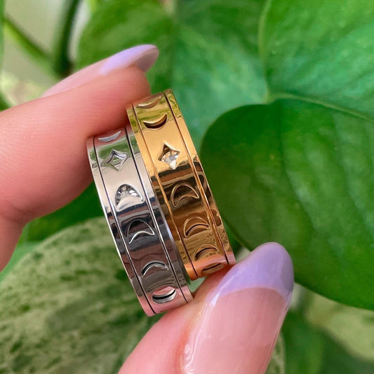 14K Gold Moonshine Fidget Ring