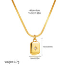 18K Gold Chic Starburst Pendant Herringbone Chain Necklace