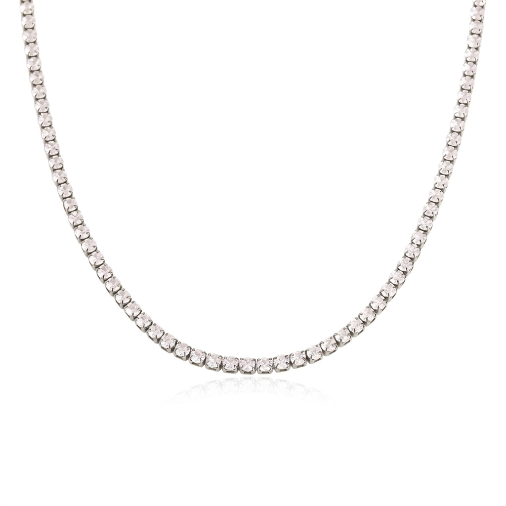 18K Gold and Silver The Socialite Tennis Necklace