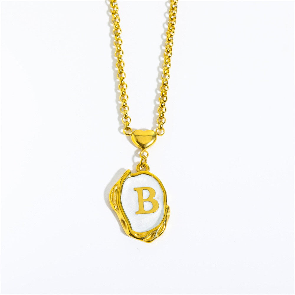 18K Gold Luxury Initial Pendant Necklace