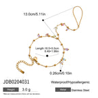 18K Gold Waterproof Pastel Color Beads Dainty Hand Chain Bracelet