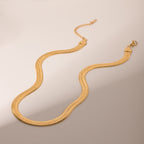18K Gold Thick Herringbone Snake Chain Necklace