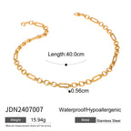 18K Gold Modern Figaro Chain Choker Necklace