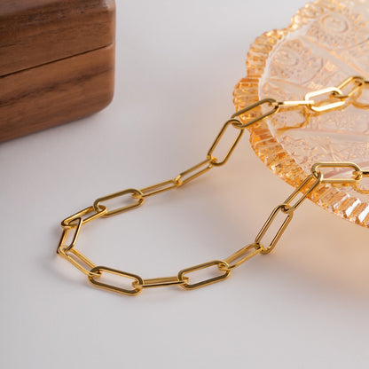 18K Gold Classic Paperclip Chain Necklace