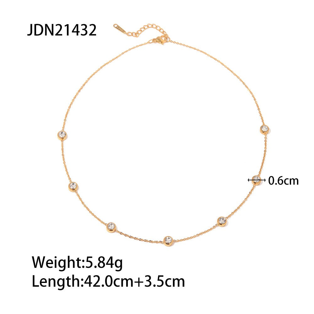 18K Gold Minimal Glow Dainty CZ Chain Necklace