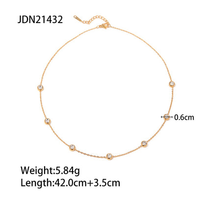 18K Gold Minimal Glow Dainty CZ Chain Necklace