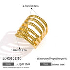 18K Gold Linear Muse Geometric Statement Ring