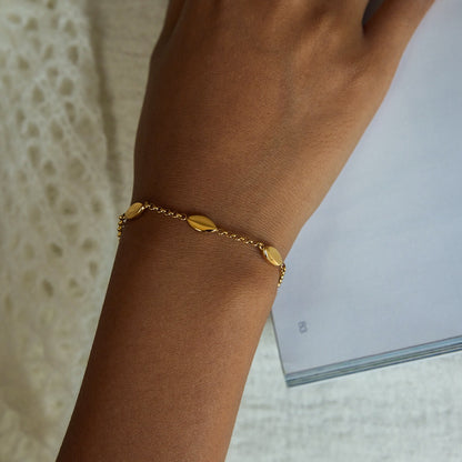 18K Gold Orbit Dainty Chain Bracelet