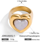 18K Gold Pearl Heart Statement Ring