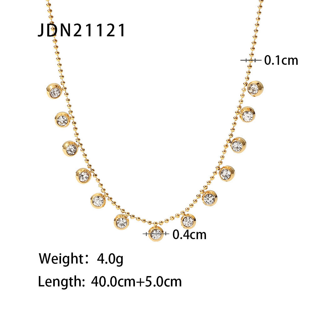 18K Gold Starry Hearts Double Chain Layered Necklace Set