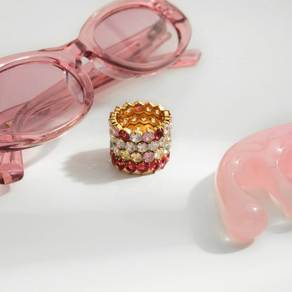 18K Gold Pink Affair Tennis Eternity Ring