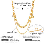 18K Gold Nova Star Cuban Link Chain Layered Necklace