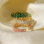 18K Gold Dazzle Bling Tennis Ring