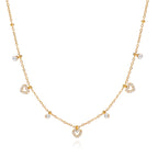 18K Gold Tempting Shimmer Heart Star Dainty Chain Necklace