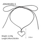 18K Gold Heart Statement Pendant Rope Necklace