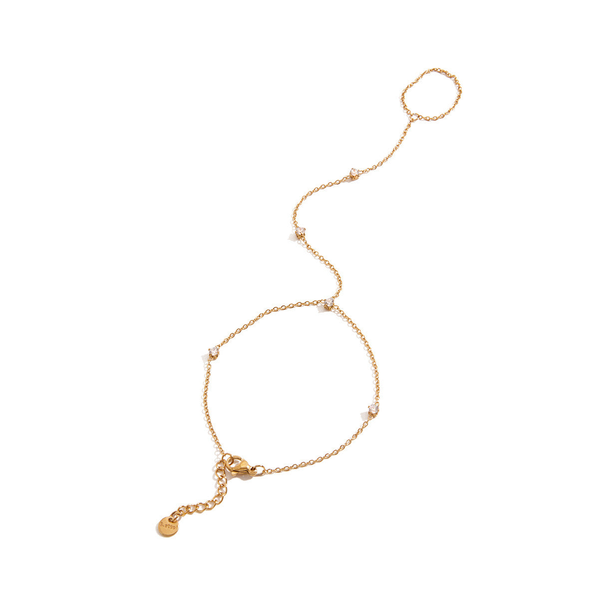 18K Gold Waterproof Starry Bling Dainty Hand Jewelry Chain Bracelet