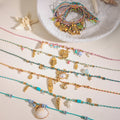 18K Gold Color String Ocean Themed Charm Necklace