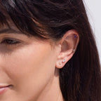 18K Gold Color Birthstone Everyday Cartilage Stud Earrings