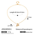 18K Gold Bejeweled Coquette Bow Pendant Necklace