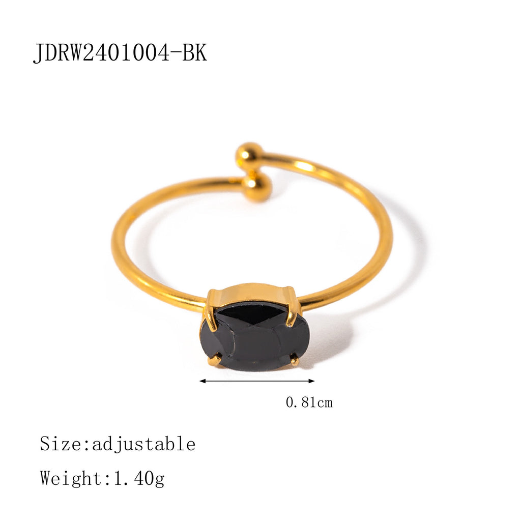 18K Gold Classic Gemstone Stacking Ring