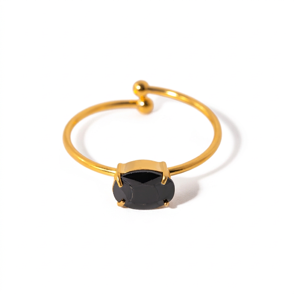 18K Gold Classic Gemstone Stacking Ring
