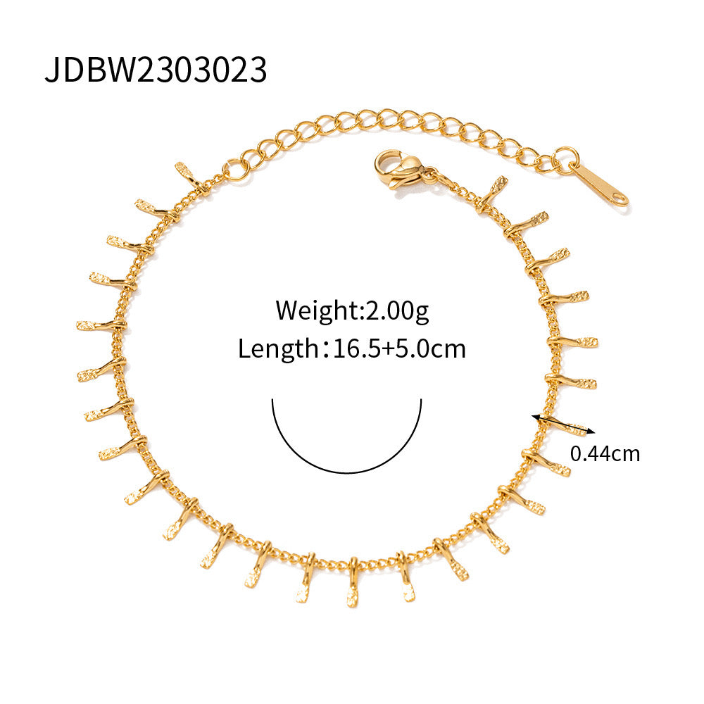 18K Gold Fringe Chain Bracelet