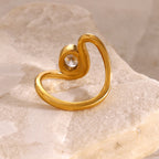 18K Gold Unique Flow Forever Jewel Statement Ring