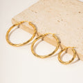 18K Gold Classic Textured Hoop Huggie Earrings