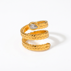 18K Gold Olive Branch Statement Ring