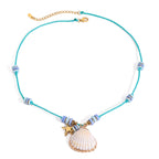 18K Gold Color String Ocean Themed Charm Necklace