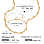 18K Gold Petal Tease Dainty Flower Chain Necklace Jewelry Set