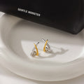 18K Gold and Silver Two Tone Dantiy Stud Earrings