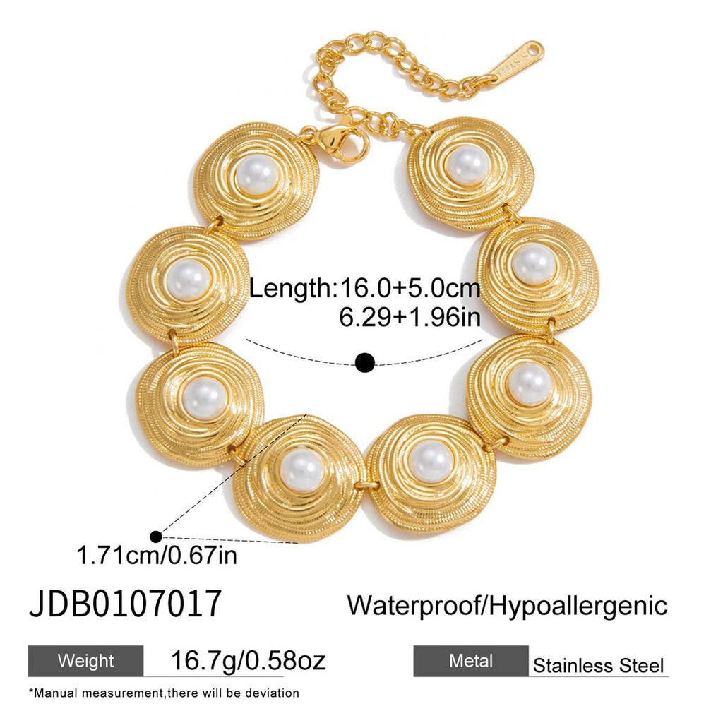 18K Gold Modern Goddess Pearl Chunky Statement Necklace