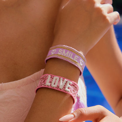 Clean Girl Pink Wristband Friendship Bracelet