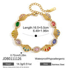 18K Gold Marina Royale Sea Shell Color Gems Bracelet
