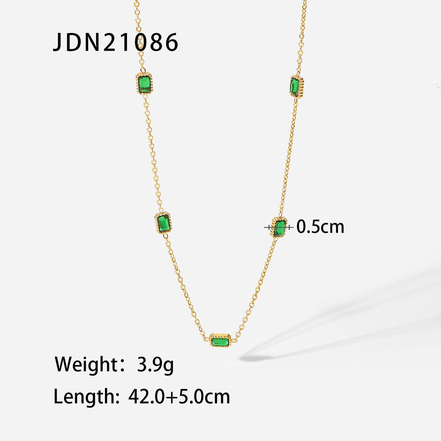 18K Gold Minimalist Emerald Necklace