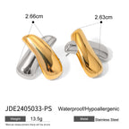 18K Gold Chunky X Statement Stud Earrings