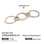 18K Gold Two Tone Connected Multi Layers Spinelli Stacking Rings
