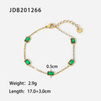 18K Gold Minimalist Emerald Bracelets