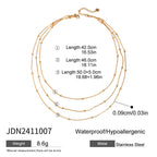 18K Gold Dainty Beaded Chain Layered Necklace Set