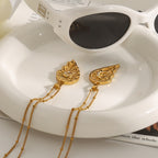 18K Gold Moon And Sun Heart Couple Necklace