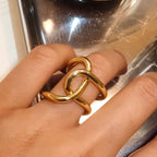 18K Gold Intertwined Statement Ring