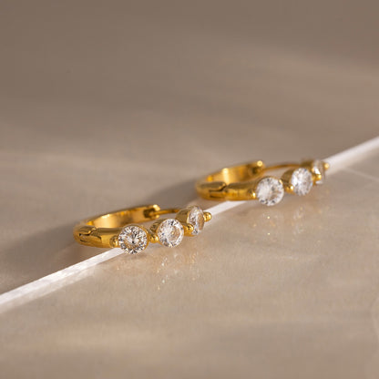 18K Gold Gleam Small Hoop Huggie Earrings